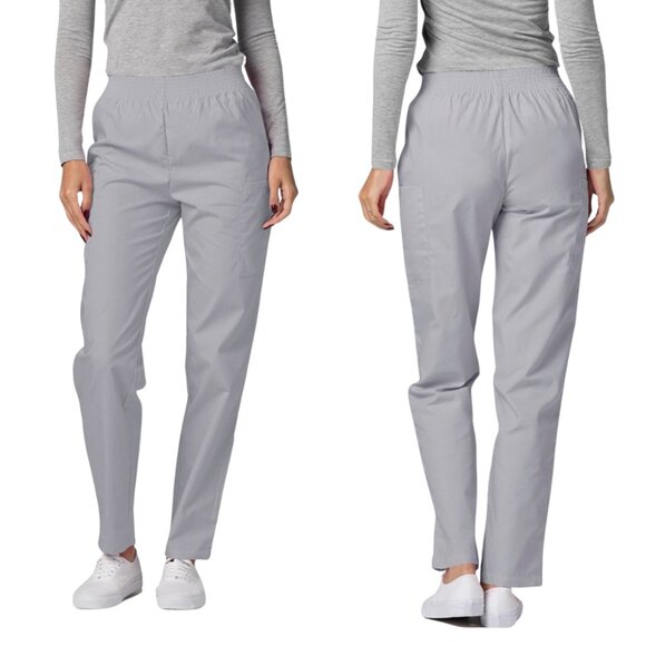 Woman Within Straight Cut Trousers Creased Gray Stretch SZ 18 new! - Picture 1 of 16